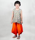 Multicolor printed peplum set