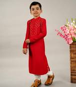 Red sequence kurta set