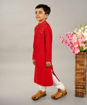 Red sequence kurta set 2