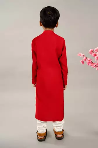 Red sequence kurta set