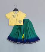 Yellow shaded ghagara set