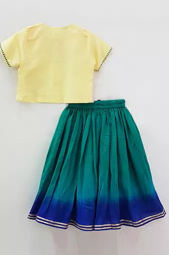 Yellow shaded ghagara set