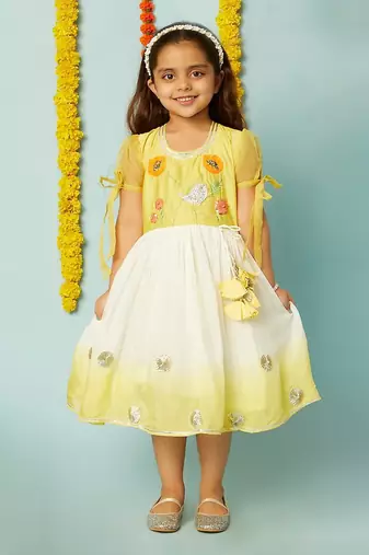 Yellow shaded dress
