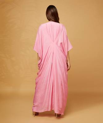 Pink cowl style kaftan 3