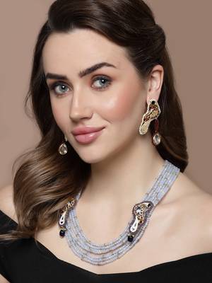 Peach & red drop earring with kundan & pearls 1
