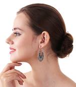 Women silver oxidised small beads studded beautiful dangle earring