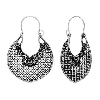 Women silver oxidised small beads studded beautiful dangle earring 3