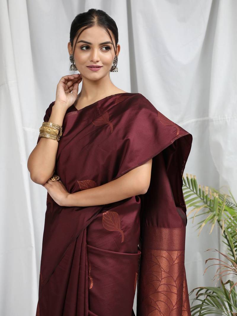 MAROON GORGEOUS SOFT SILK SAREE