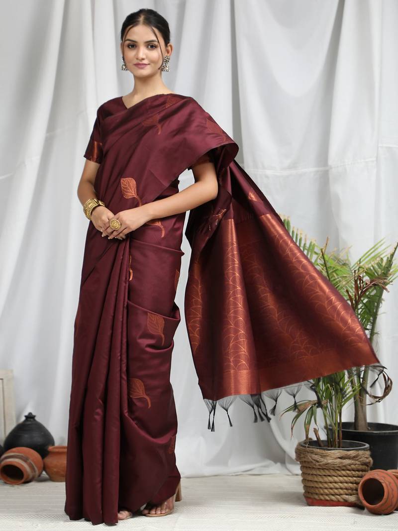 MAROON GORGEOUS SOFT SILK SAREE
