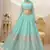 sky blue sequins georgette lehenga set choli with dupatta with dupatta