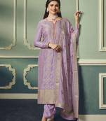 Violet Silk Straight Suit For Women Ethnic Wear