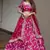 RANI PINK SEQUINCE DORI ZARI & THREAD EMBROIDERED ART SILK FESTIVE BRIDAL WEDDING & PARTY WEAR SEMI STITCHED LEHENGA
