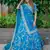 TURQUOISE SEQUINCE DORI ZARI & THREAD EMBROIDERED ART SILK FESTIVE BRIDAL WEDDING & PARTY WEAR SEMI STITCHED LEHENGA