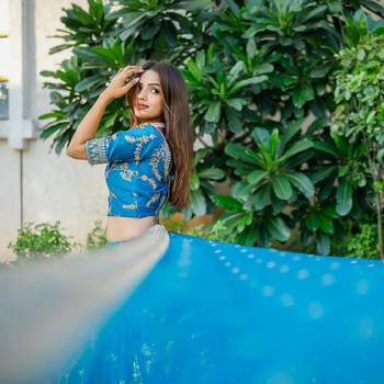 TURQUOISE SEQUINCE DORI ZARI & THREAD EMBROIDERED ART SILK FESTIVE BRIDAL WEDDING & PARTY WEAR SEMI STITCHED LEHENGA 3