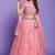 PINK THREAD MIRROR & GLITTER EMBROIDERED NET TRADITIONAL NAVRATRI PARTY WEAR FESTIVAL STITCHED LEHENGA CHOLI
