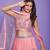 PINK THREAD MIRROR & GLITTER EMBROIDERED NET TRADITIONAL NAVRATRI PARTY WEAR FESTIVAL STITCHED LEHENGA CHOLI