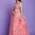 PINK THREAD MIRROR & GLITTER EMBROIDERED NET TRADITIONAL NAVRATRI PARTY WEAR FESTIVAL STITCHED LEHENGA CHOLI
