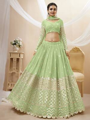 pista sequins georgette lehenga set choli with dupatta with dupatta 1