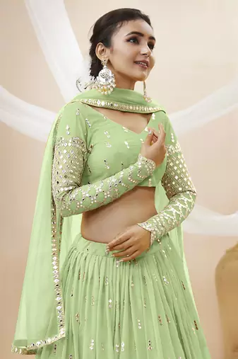 pista sequins georgette lehenga set choli with dupatta with dupatta