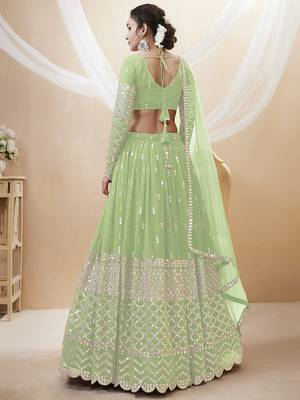 pista sequins georgette lehenga set choli with dupatta with dupatta 3