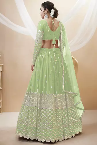 pista sequins georgette lehenga set choli with dupatta with dupatta