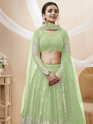 pista sequins georgette lehenga set choli with dupatta with dupatta 4