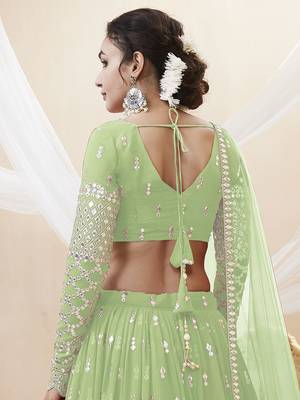 pista sequins georgette lehenga set choli with dupatta with dupatta 5