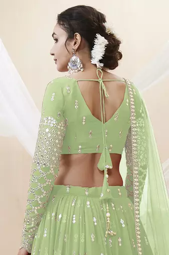 pista sequins georgette lehenga set choli with dupatta with dupatta