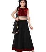 Aarika girls maroon-black lehenga choli set