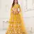 Yellow Embroidery Net A Line Lehenga With Blouse