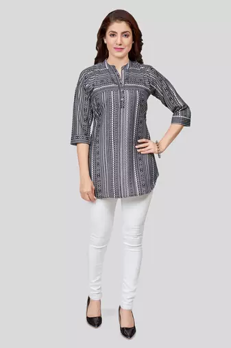  cotton blend printed short kurti