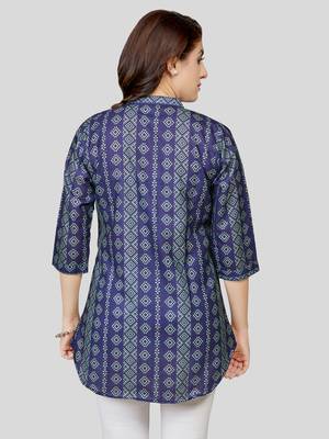  cotton blend printed short kurti 2