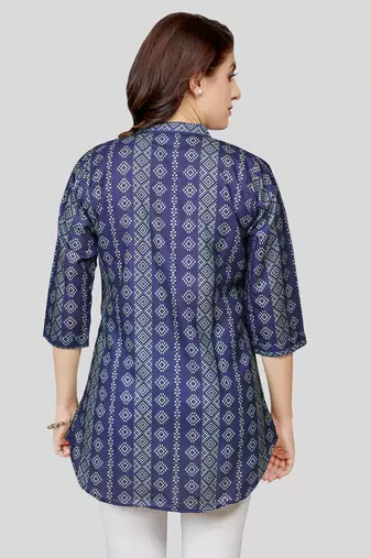  cotton blend printed short kurti