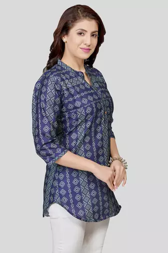  cotton blend printed short kurti