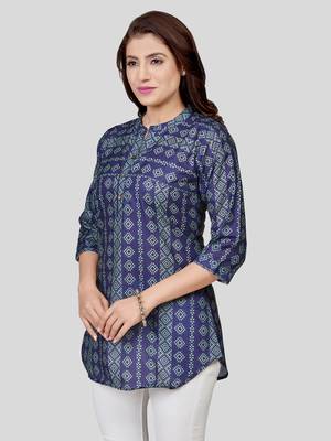  cotton blend printed short kurti 4