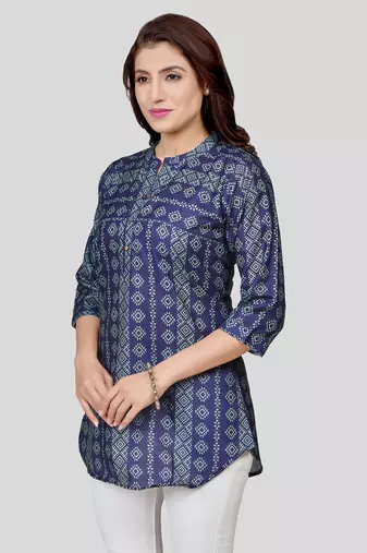  cotton blend printed short kurti
