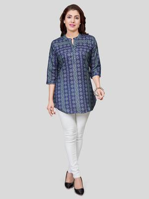  cotton blend printed short kurti 5