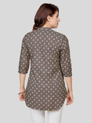  crepe printed short kurti 2