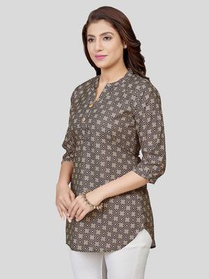  crepe printed short kurti 4