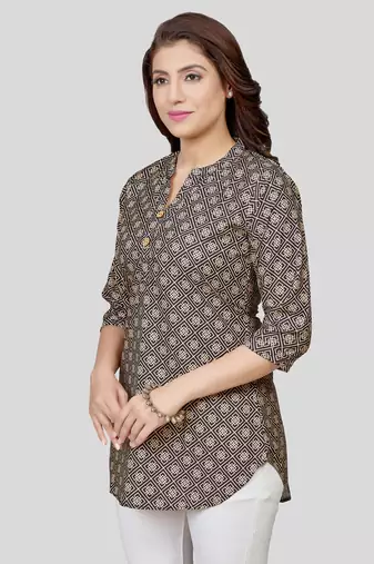  crepe printed short kurti