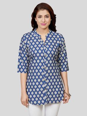  crepe printed short kurti 1