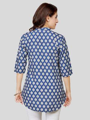  crepe printed short kurti 2