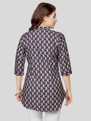  crepe printed short kurti 2