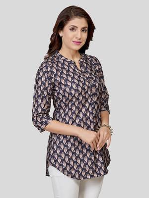  crepe printed short kurti 3
