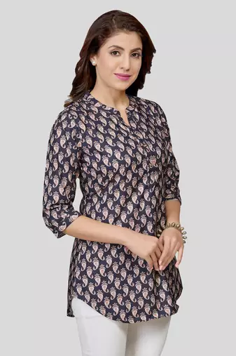  crepe printed short kurti