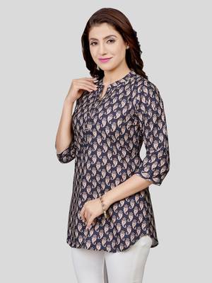  crepe printed short kurti 4