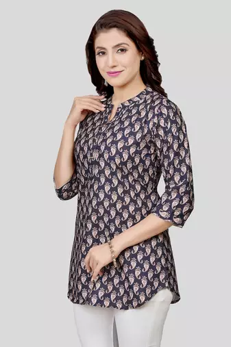 crepe printed short kurti