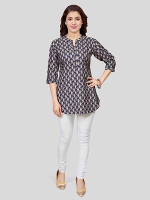  crepe printed short kurti 5