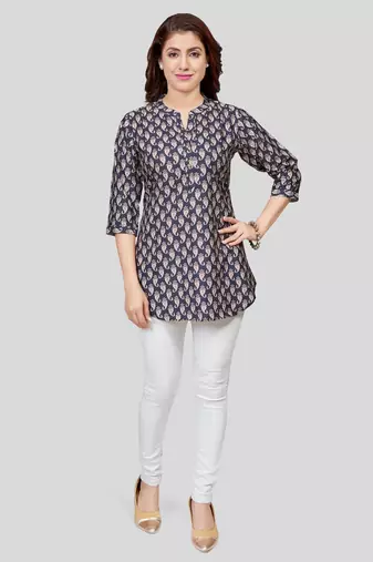  crepe printed short kurti