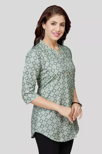  crepe printed short kurti